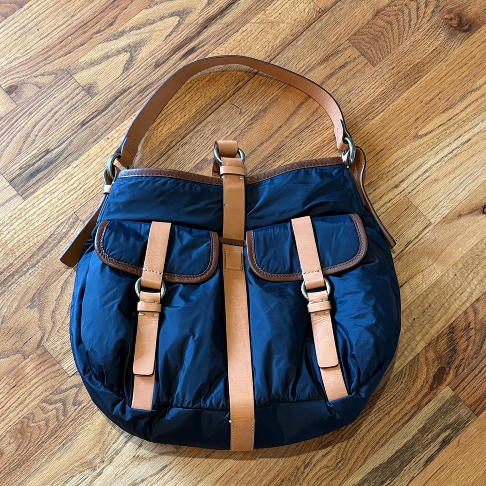 Cole Haan Tan Leather Trim Bag